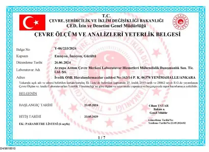 Çevre ve Şehircilik Bakanlığı Yetki Belgemiz